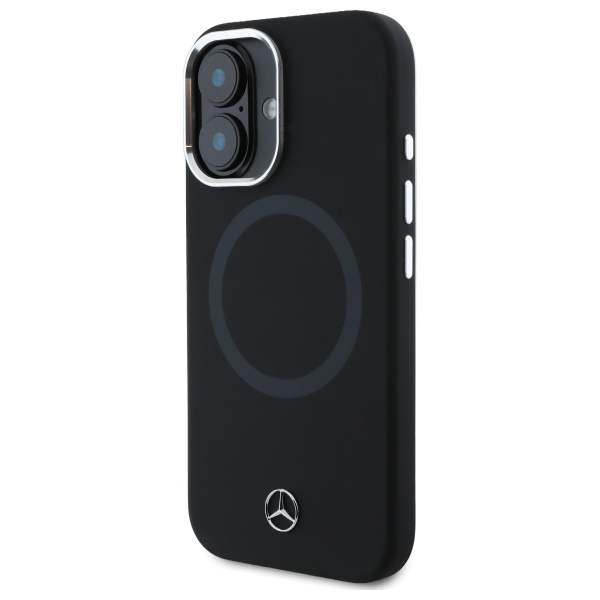 Mercedes iPhone 16 vāciņš Silicone Tonal Logo MagSafe, melns