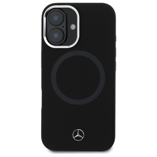 Mercedes iPhone 16 vāciņš Silicone Tonal Logo MagSafe, melns