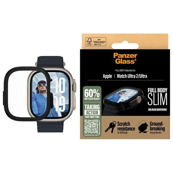 PanzerGlass Apple Watch Ultra 2 / Ultra 49mm aizsargvāciņš Full Body Slim, melns