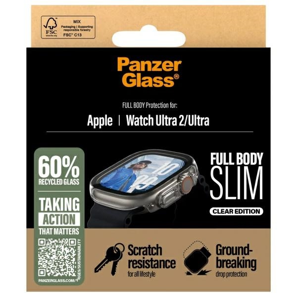 PanzerGlass Full Body Slim Apple Watch Ultra 2 / Ultra 49mm aizsargvāciņš, caurspīdīgs