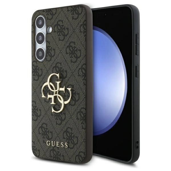 Guess GUHCS24FE4GMGBR S24 FE S721 brūns/brūns cietais futrālis 4G Big Metal Logo | brown/brown hardcase