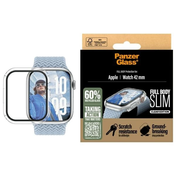 PanzerGlass Snappie Apple Watch 10 42mm aizsargvāciņš, caurspīdīgs