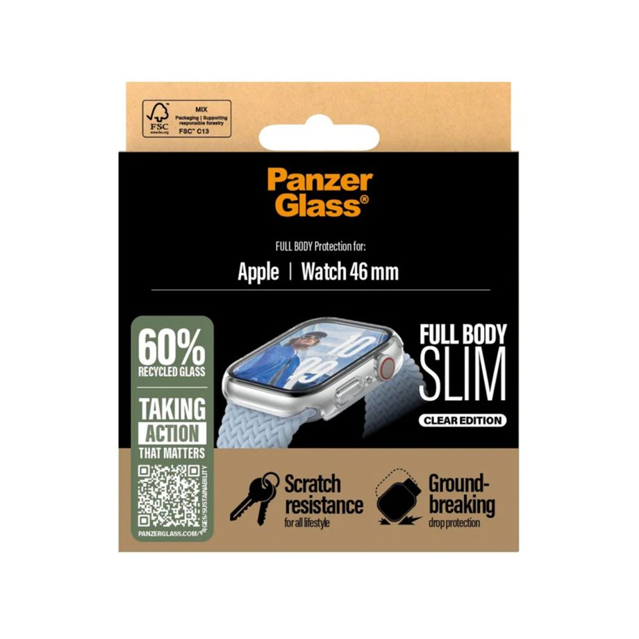 PanzerGlass Snappie Full Body Apple Watch 10 46mm aizsargvāciņš, caurspīdīgs