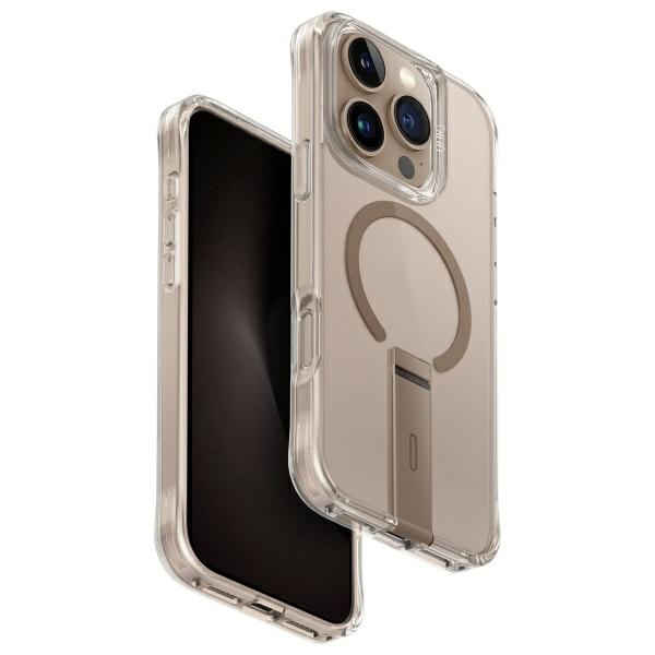 Uniq korpuss Eleva ar Vertica Stand iPhone 16 Pro 6.3" zelta/taupe zelta krāsā | case with gold/taupe gold