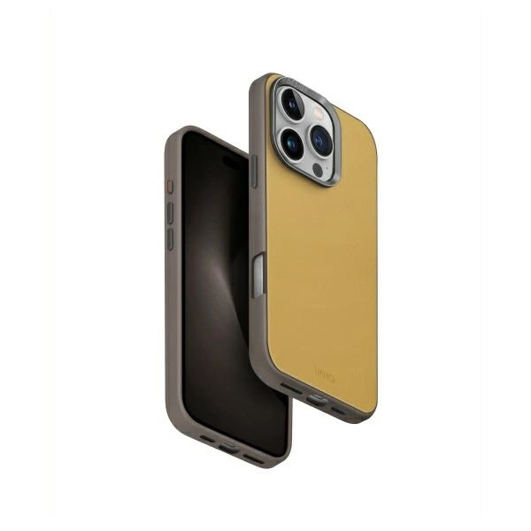 Uniq Lyden DS iPhone 16 Pro 6,3" Magclick uzlādes futrālis dzelteni pelēks/dzelteni pelēks | 6.3"...