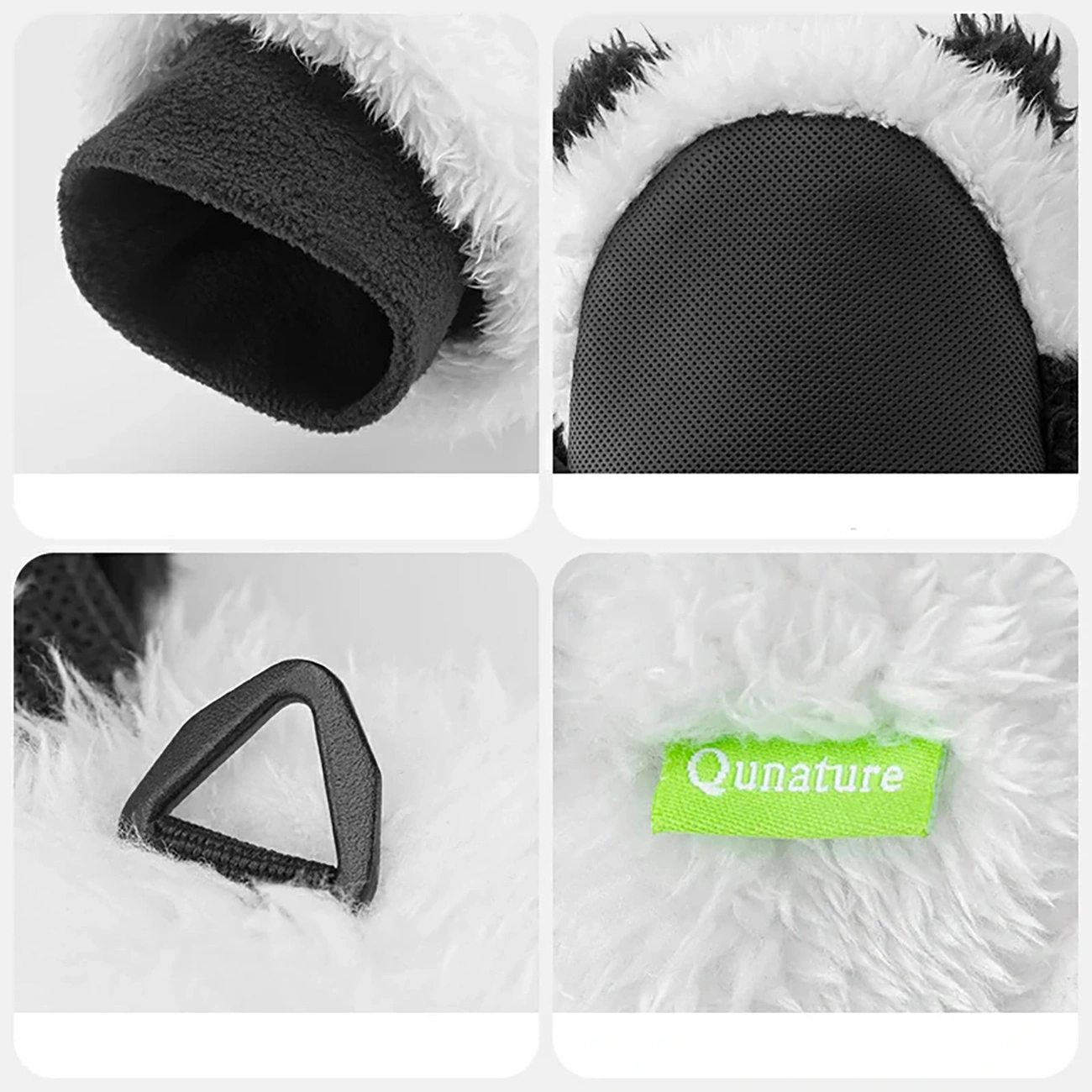 Qunature Panda Ski Gloves for Kids and Adults, Size S, Black/White