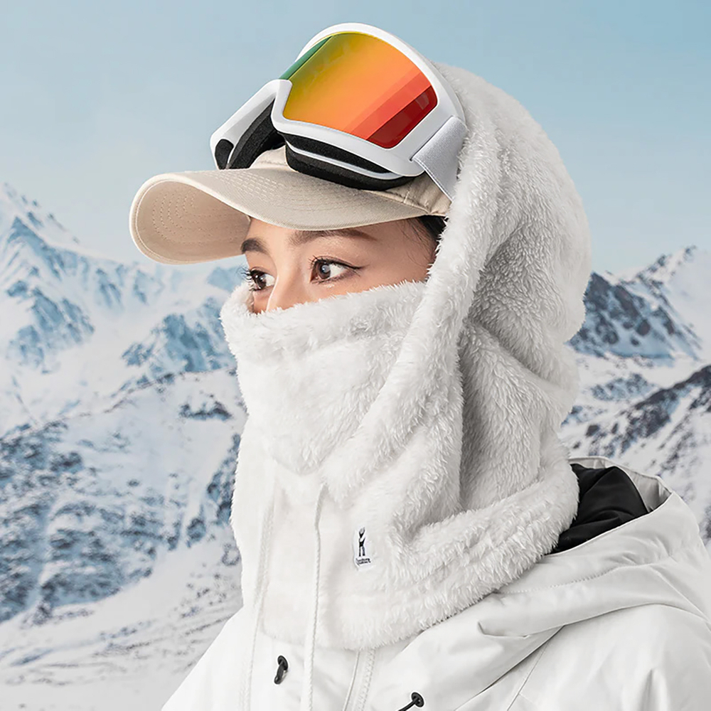 Qunature Arctic Velvet slēpošanas balaklava, izmērs M, balta
