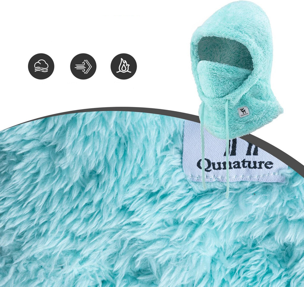 Qunature Arctic Velvet slēpošanas balaklava, L izmērs, piparmētru