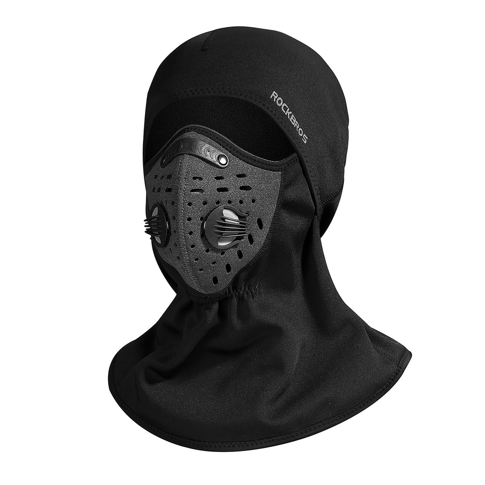 Rockbros LF7127-1 New Velvet sporta balaklava ar filtru - melna | Sports Balaclava with Filter Black