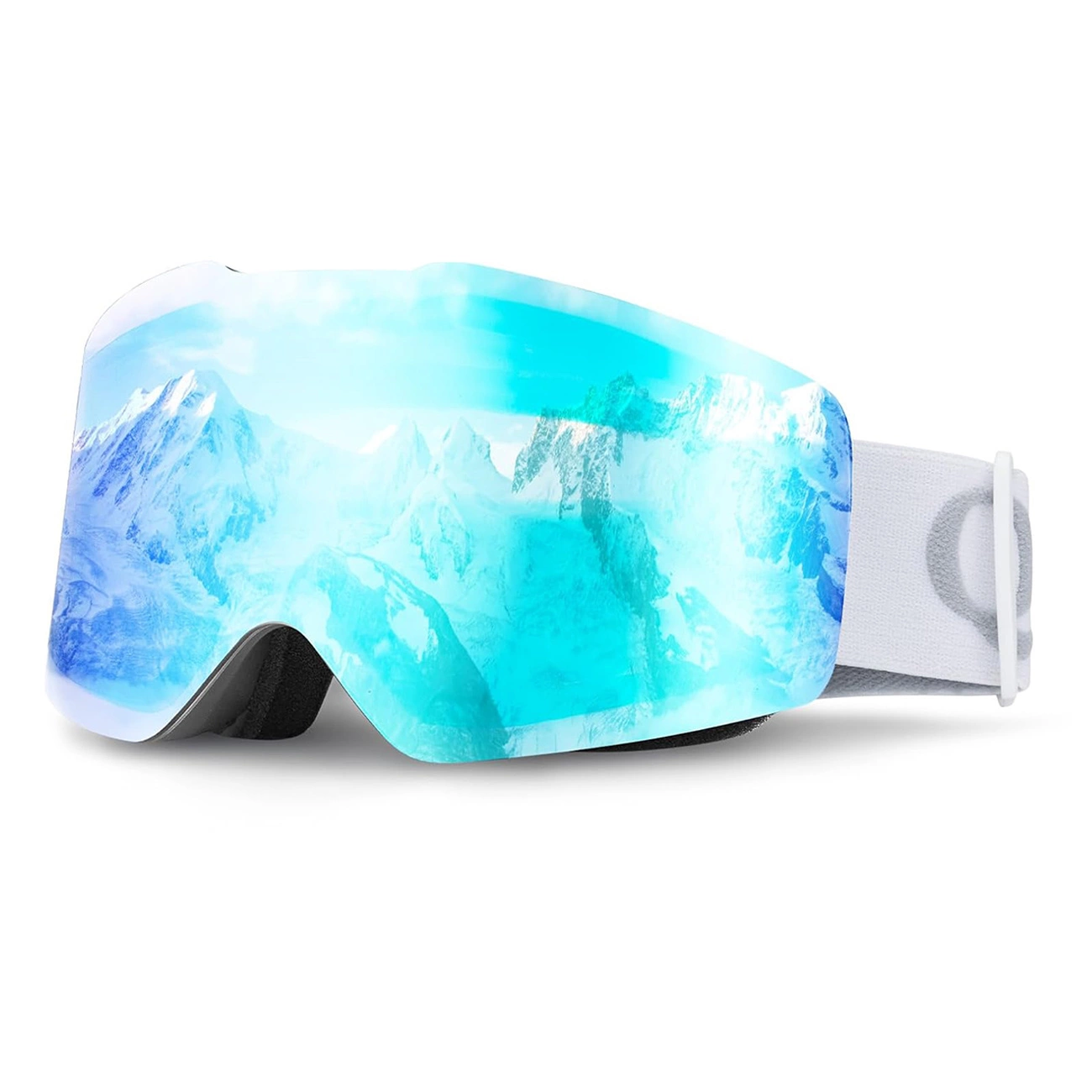 Qunature baltas bezrāmju slēpošanas brilles - | White Frameless Ski Goggles