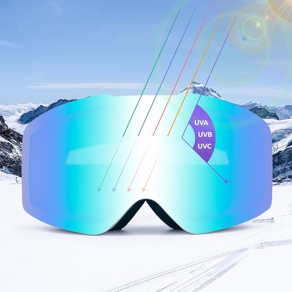Qunature Frameless Ski Goggles, White