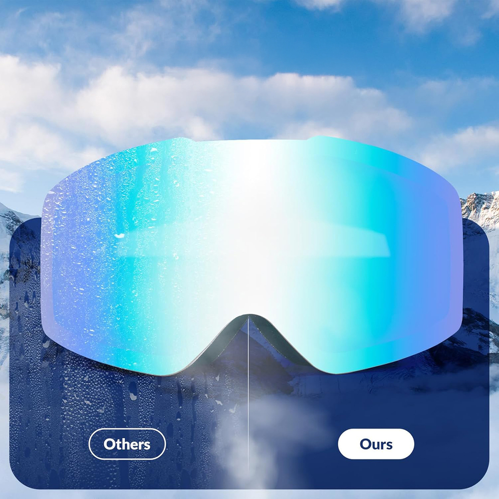 Qunature Frameless Ski Goggles, White