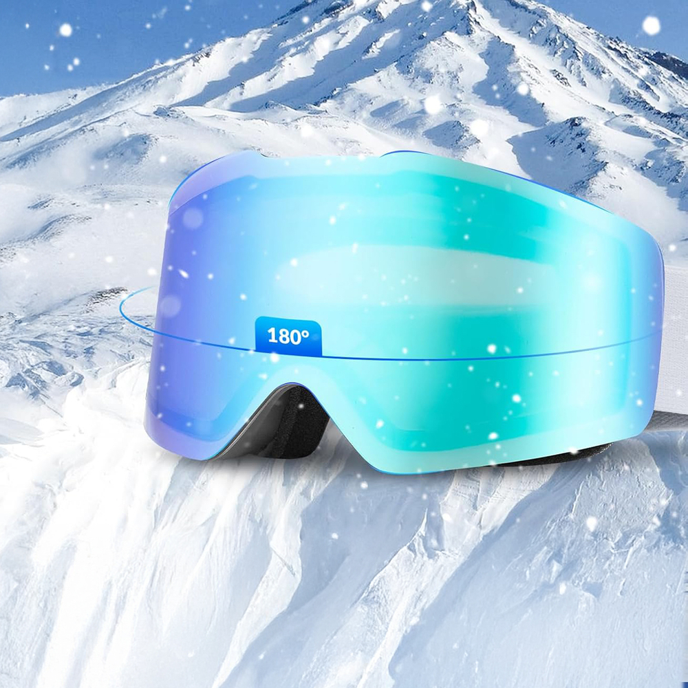 Qunature Frameless Ski Goggles, White