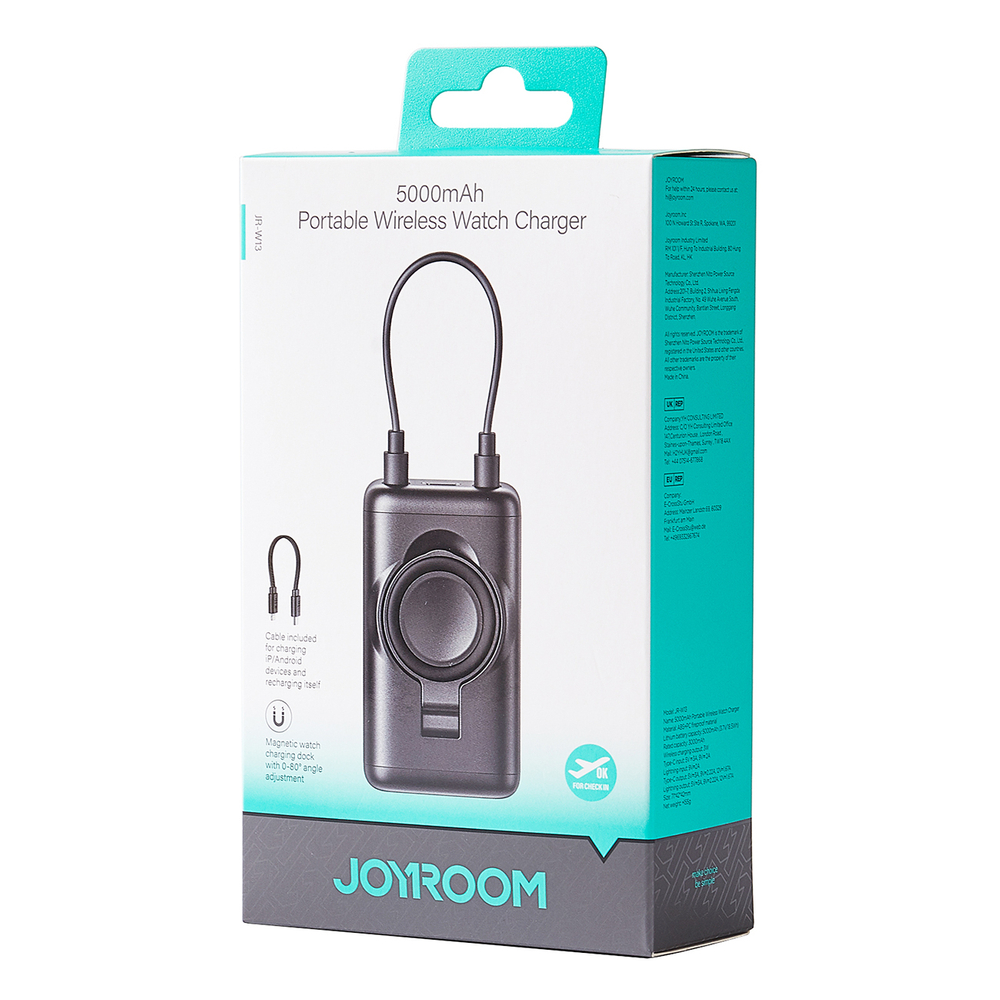 Joyroom JR-W13 5000mAh ārējais akumulators Apple Watch, melns