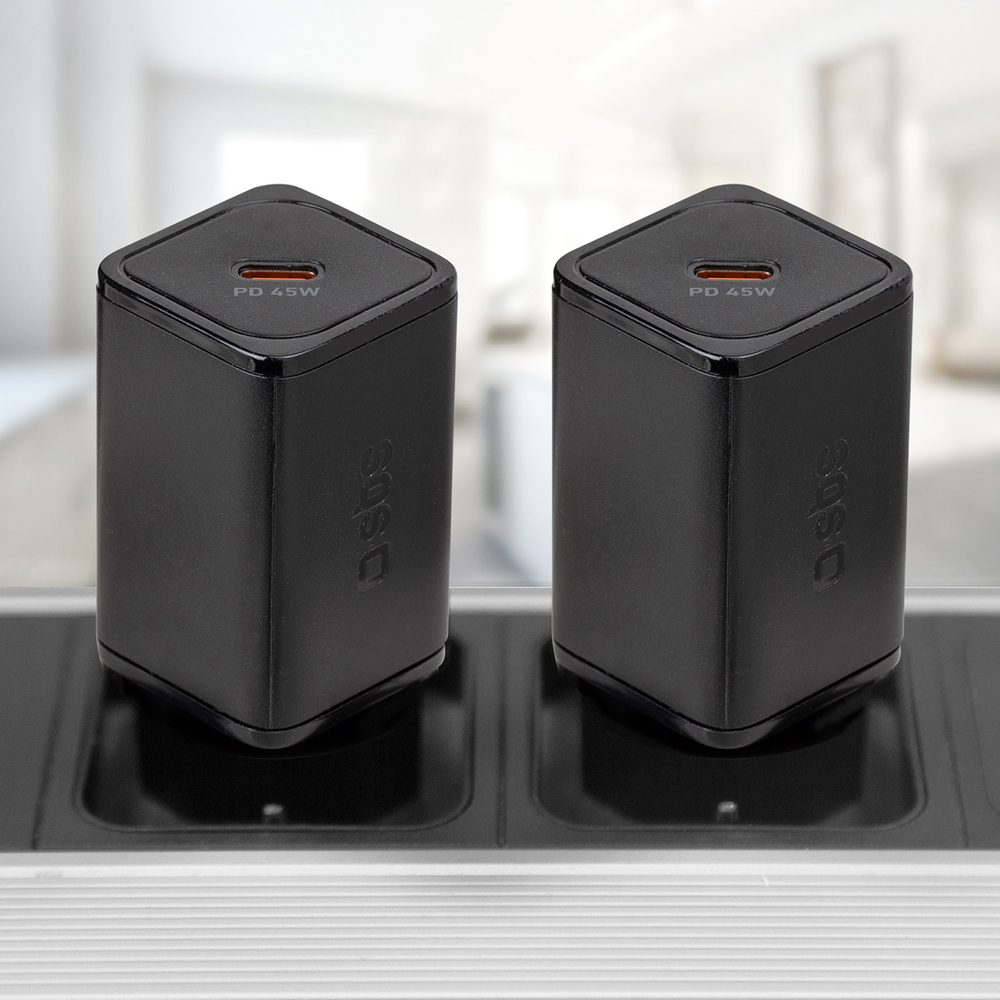 Sbs TETRGAN1C45W 45W GaN USB-C tīkla lādētājs ar Power Delivery, melns