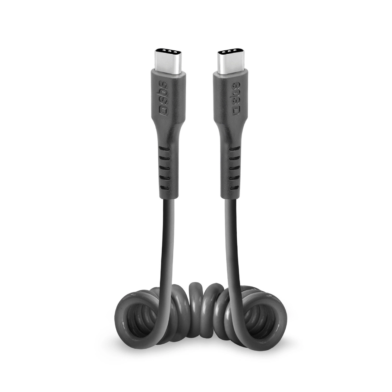 SBS Spiral USB-C to USB-C Cable, 0.5m, Black