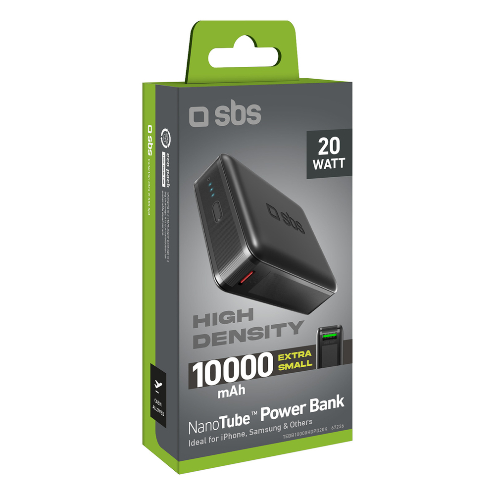 Sbs TEBB10000HDPD20K Power Bank 10000 mAh Power Delivery, Black