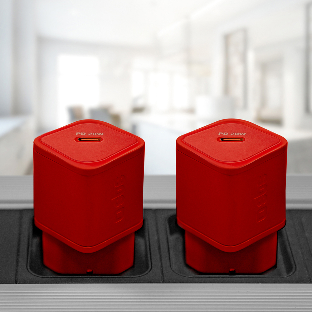 Sbs 20W GaN tīkla lādētājs ar Power Delivery, sarkans