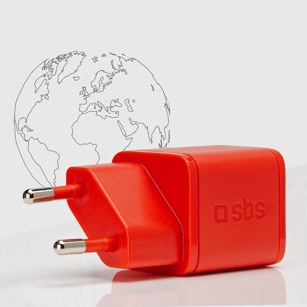 Sbs 20W GaN tīkla lādētājs ar Power Delivery, sarkans