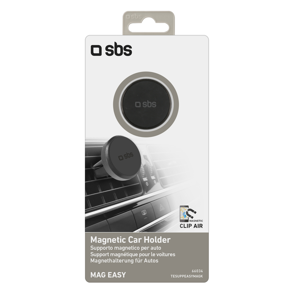 Sbs TESUPPEASYMAGK Magnetic Car Smartphone Holder for Air Vent, Black