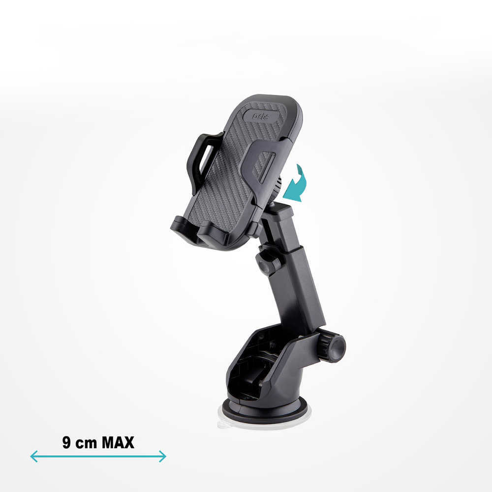 Sbs TEHWSUPWIND Telescopic Smartphone Car Holder with Suction Cup, Black