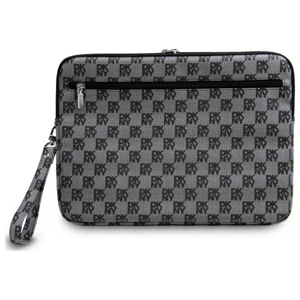 DKNY klēpjdatora maciņš Checkered Pattern Printed Stripes 14\", melns