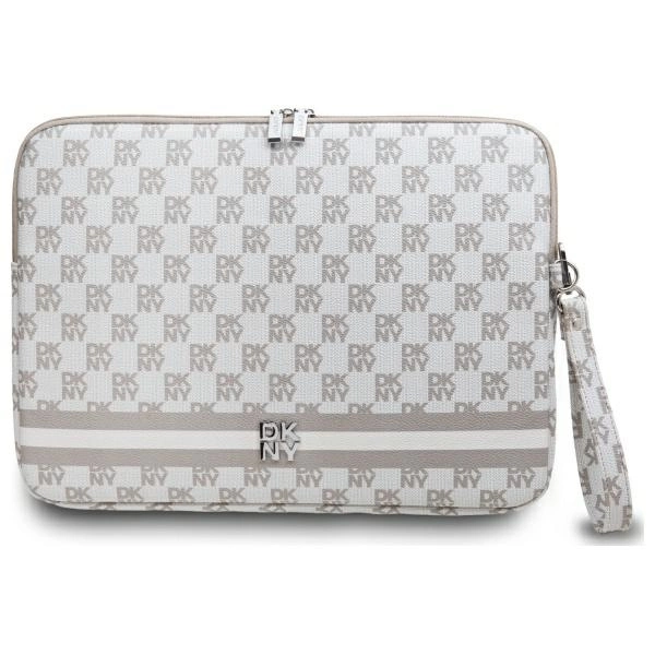 Чехол для ноутбука 16" DKNY Checkered Pattern Printed Stripes, бежевый
