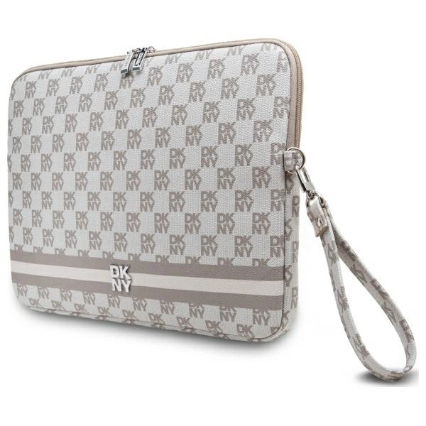 DKNY klēpjdatora maciņš 14\" Checkered Pattern Printed Stripes, bēšs