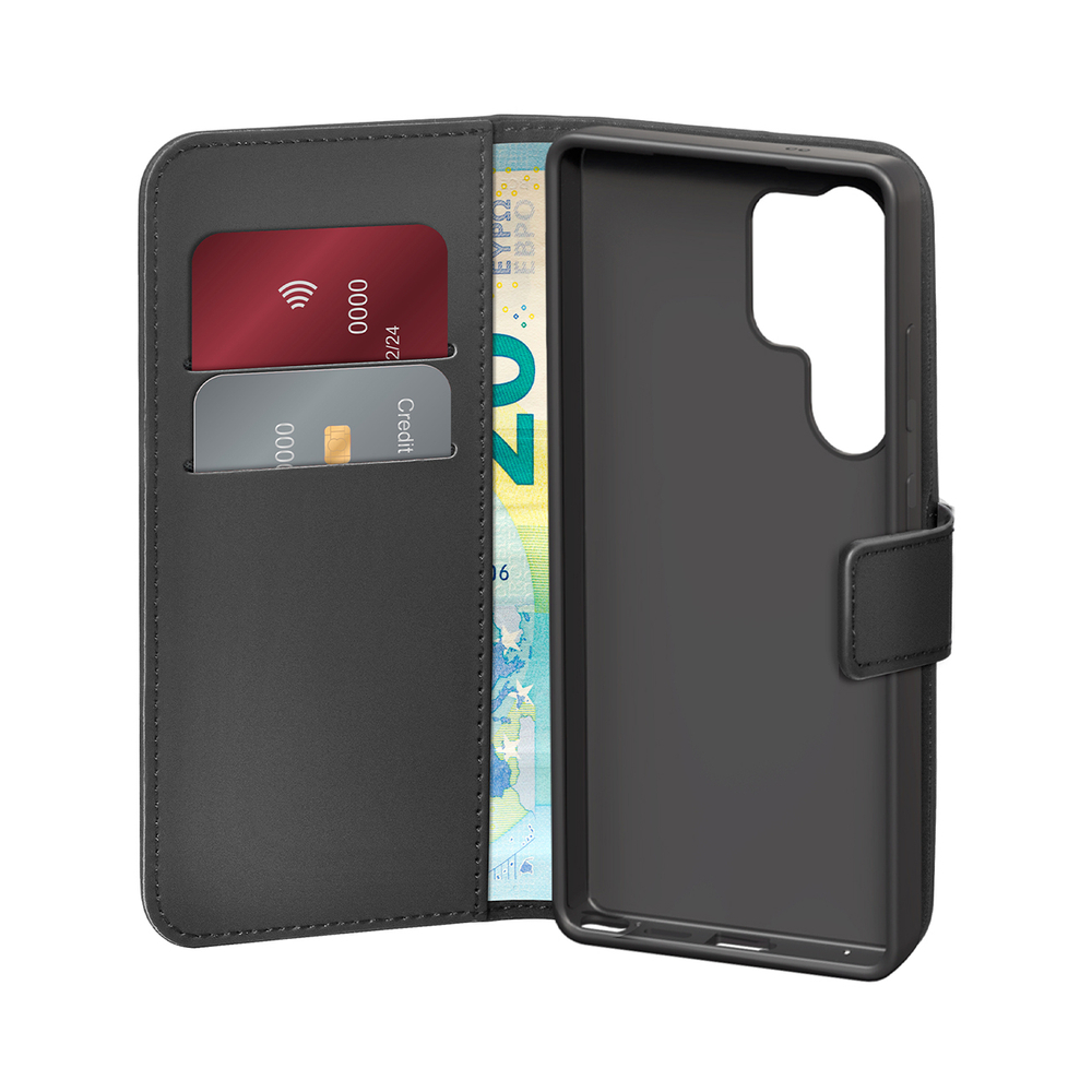 Puro Booklet Case for Samsung Galaxy S25 Ultra with Wallet, Black