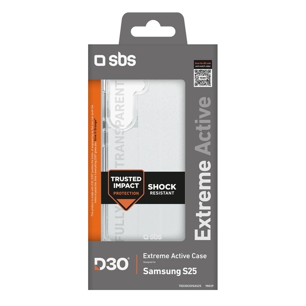 SBS Samsung Galaxy S25 vāciņš D3O Case, caurspīdīgs