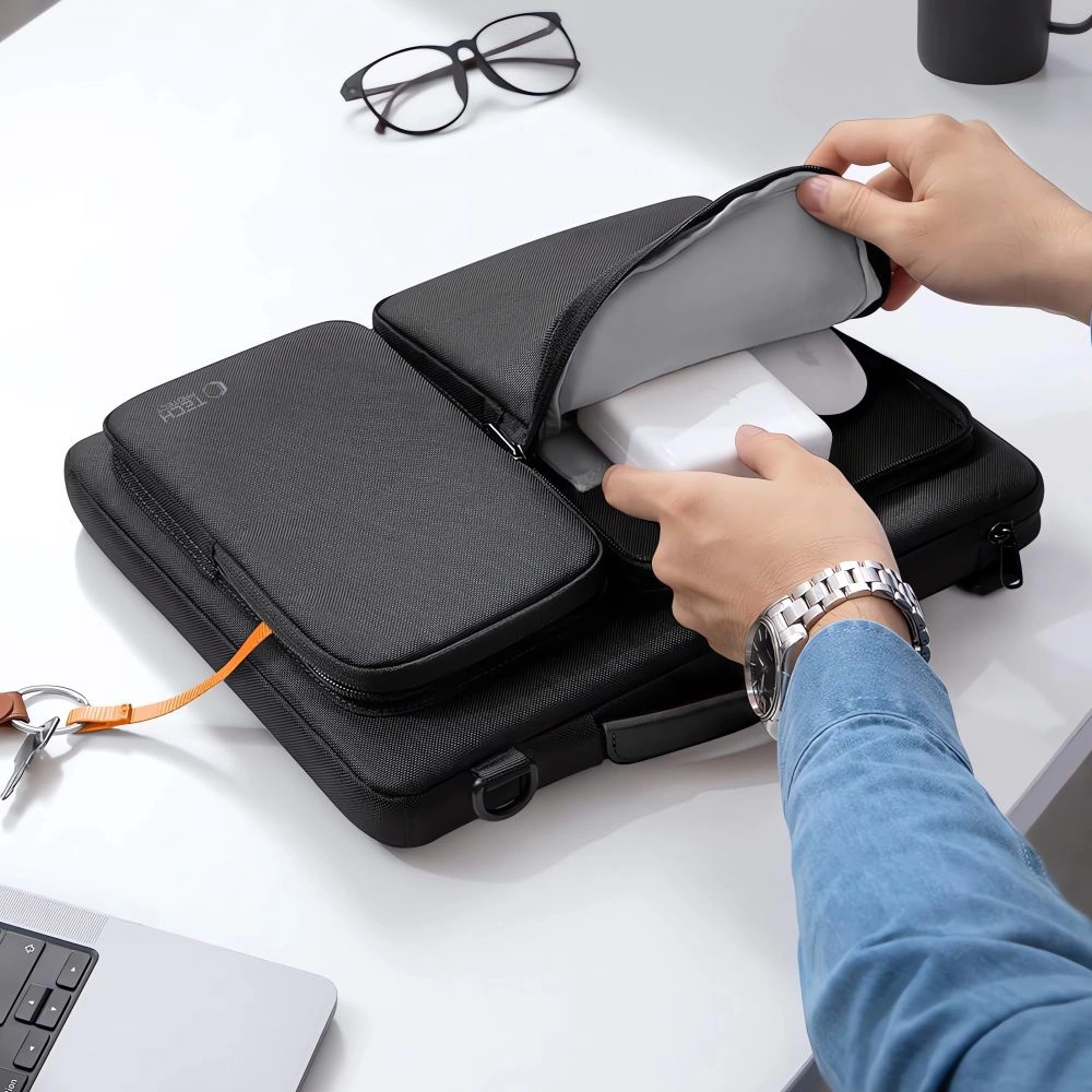 Tech-Protect Defender Bag soma klēpjdatoram 15-16\", melna