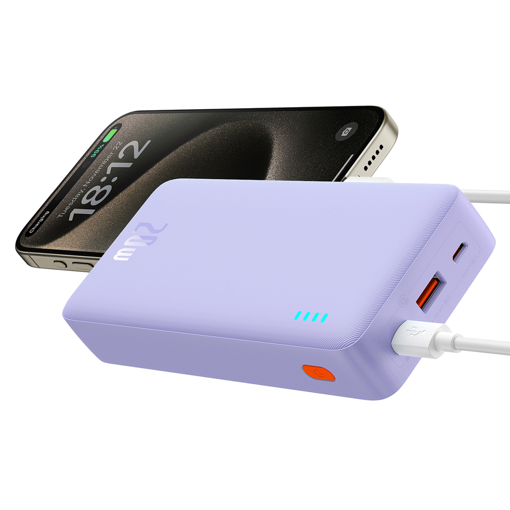 Baseus Airpow Fast Charge Power Bank 20000mAh 20W Nebula Purple?With Simple Series Containing universal USB to Type-C...