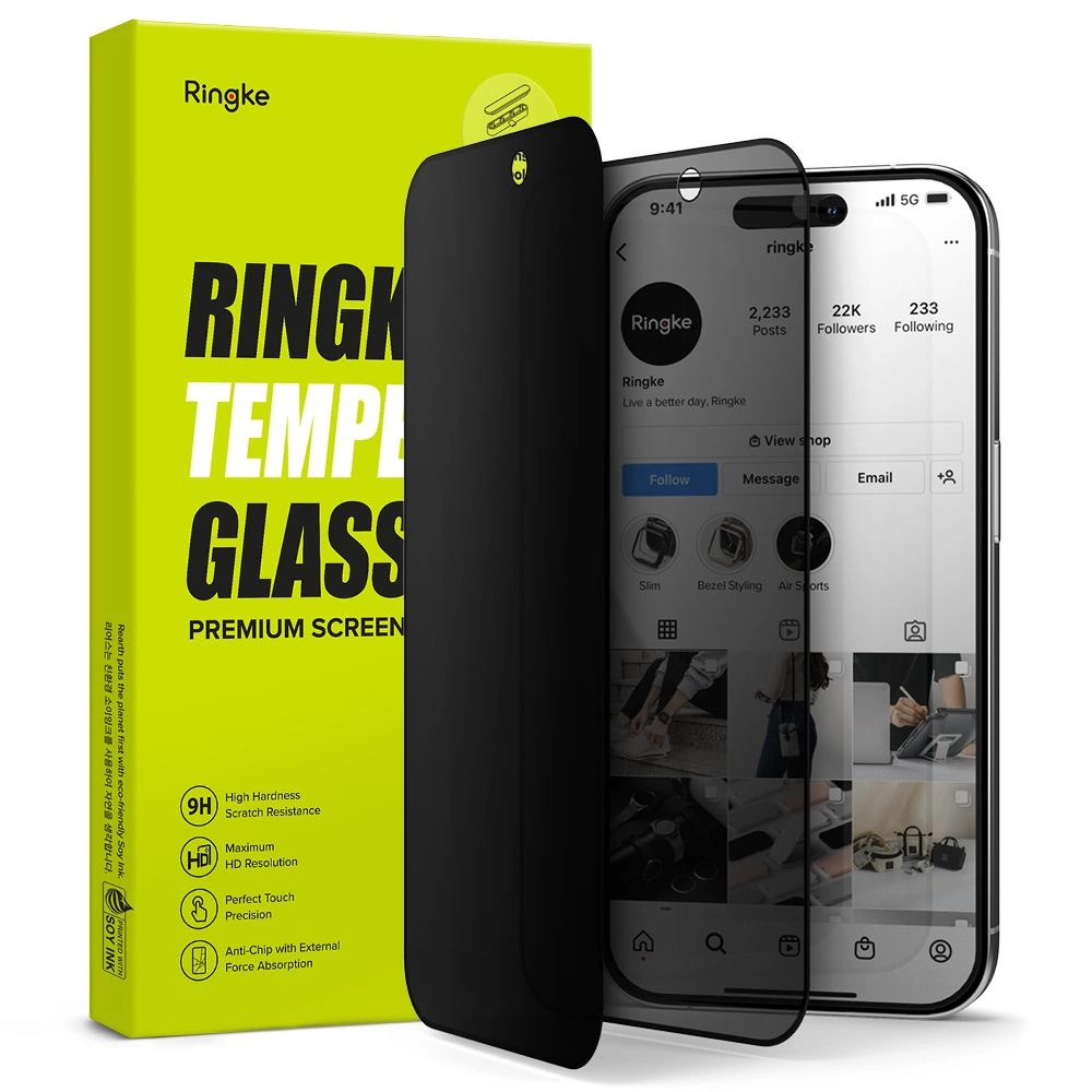 Ringke Tempered Glass Privacy Glass for iPhone 15 Pro Max
