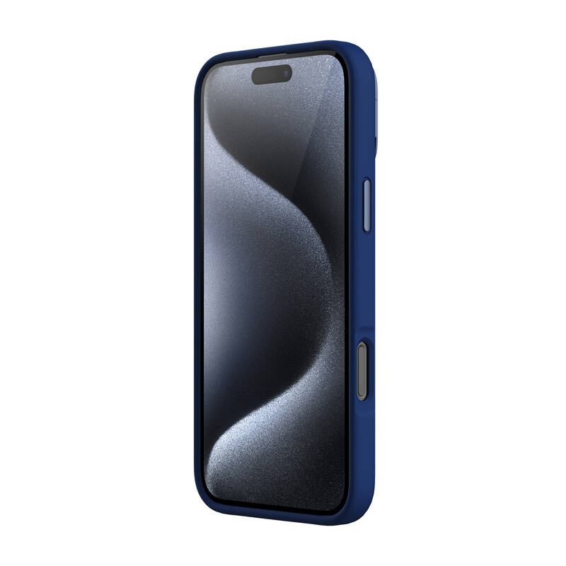 Nillkin LensWing Magnetic vāciņš Apple iPhone 16 Pro Max ar statīvu, zils (3)