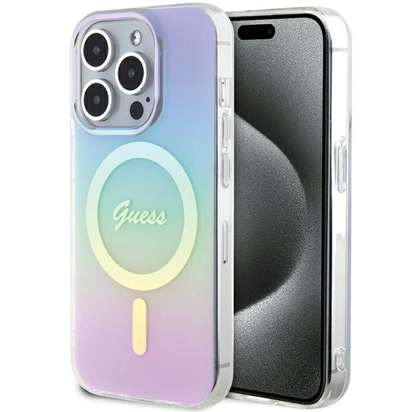 Guess iPhone 15 Pro Max Case IML Iridescent MagSafe, Purple