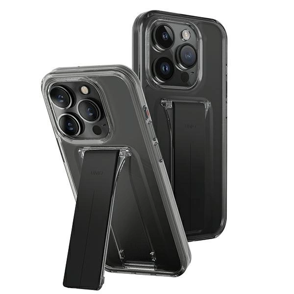 Uniq telefona vāciņš Heldro Mount ar statīvu iPhone 15 Pro Max 6,7\" dūmu/gaisa dūmu krāsā | case with Stand...