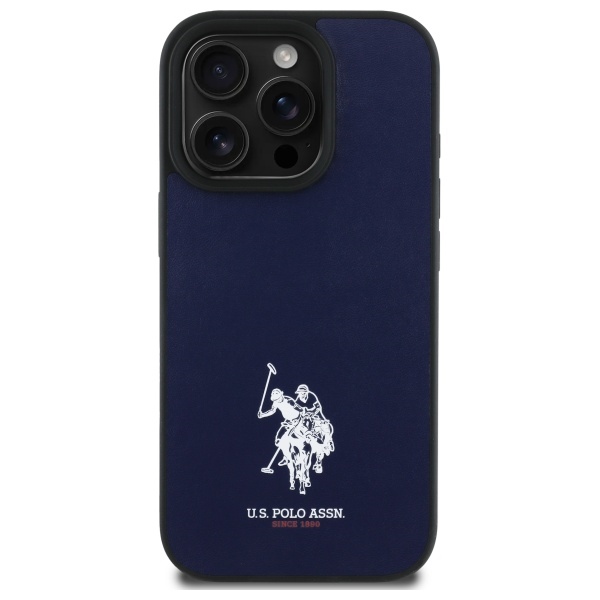 US Polo USHCP15XPGEV iPhone 15 Pro Max 6.7\\\" Navy Leather Embroidered DH Color