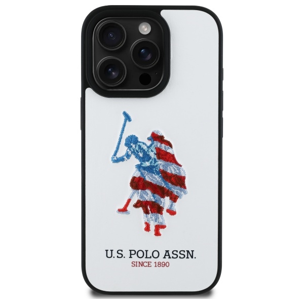 US Polo USHCP15XPUSH iPhone 15 Pro Max 6,7\\\", balta/balta āda, liels DH, amerikāņu karogs | 6.7\\\" white/white...