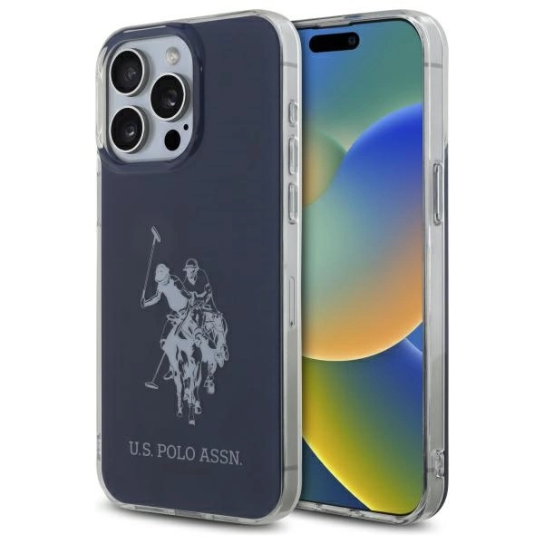 US Polo USHCP15XTPUHRBV iPhone 15 Pro Max 6,7\" zils/melns Spīdīgs liels logotips | 6.7\" blue/blue Shiny Big Logo