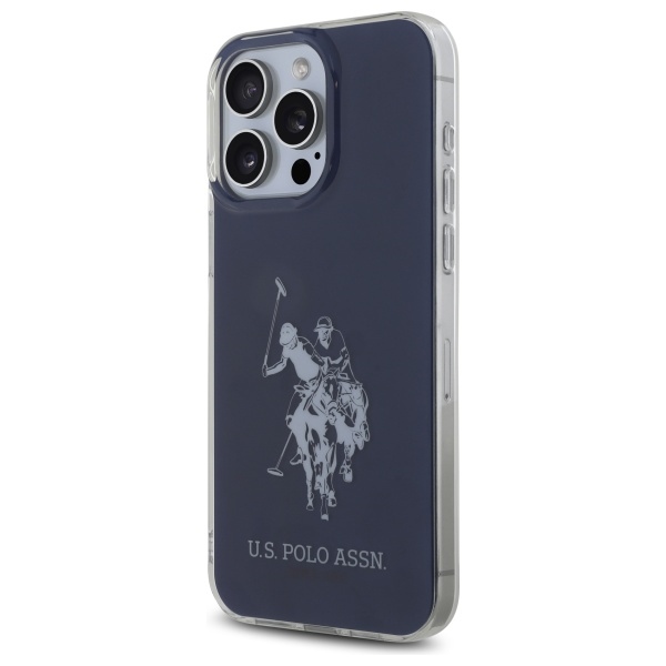 US Polo USHCP15XTPUHRBV iPhone 15 Pro Max 6,7\\\" zils/melns Spīdīgs liels logotips | 6.7\\\" blue/blue Shiny Big Logo