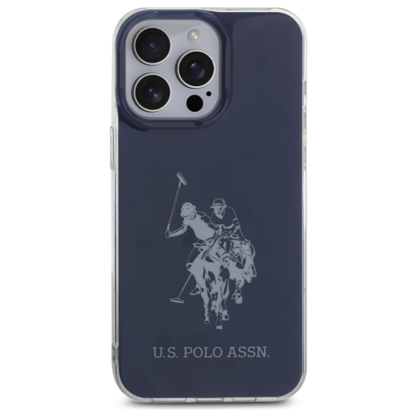 US Polo USHCP15XTPUHRBV iPhone 15 Pro Max 6,7\\\" zils/melns Spīdīgs liels logotips | 6.7\\\" blue/blue Shiny Big Logo