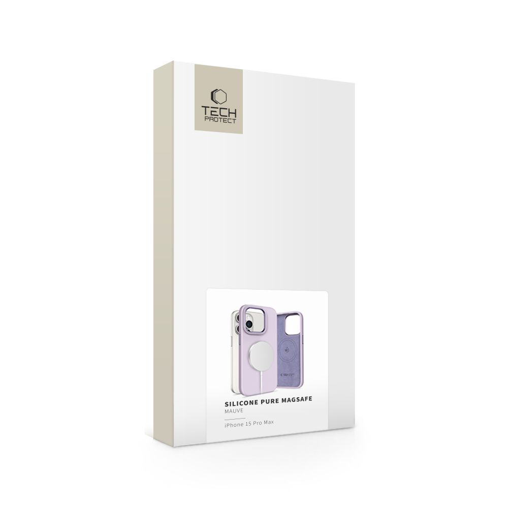Tech-Protect Silicone Pure Magsafe Case for iPhone 15 Pro Max - Purple