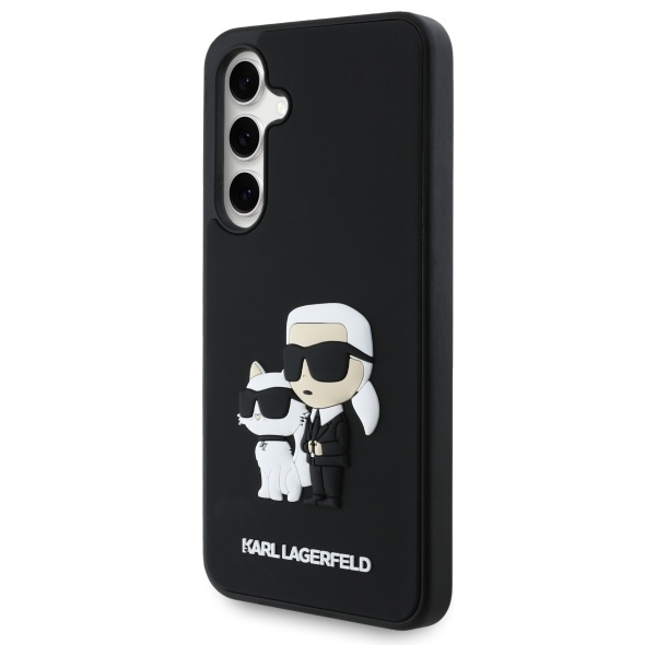 Karl Lagerfeld Samsung Galaxy S24 FE Case 3D Rubber Karl&Choupette, Black