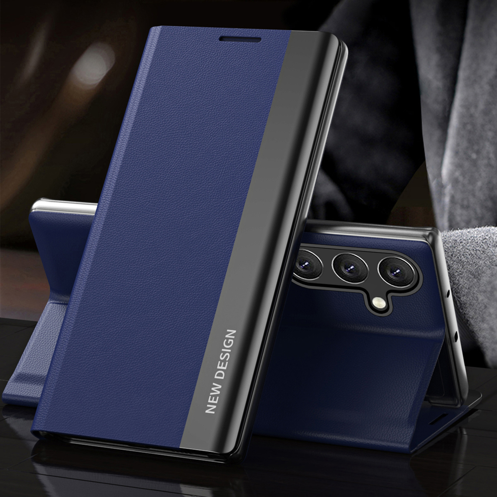 Sleep Case Pro Samsung Galaxy S24 FE telefona vāciņš ar flipu un statīvu - Zils | with Flip and Stand Blue
