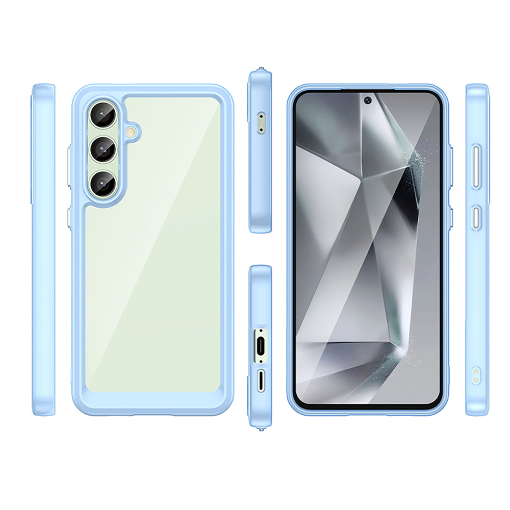 Outer Space Case Samsung Galaxy S24 FE vāciņš ar gēla rāmi, zils