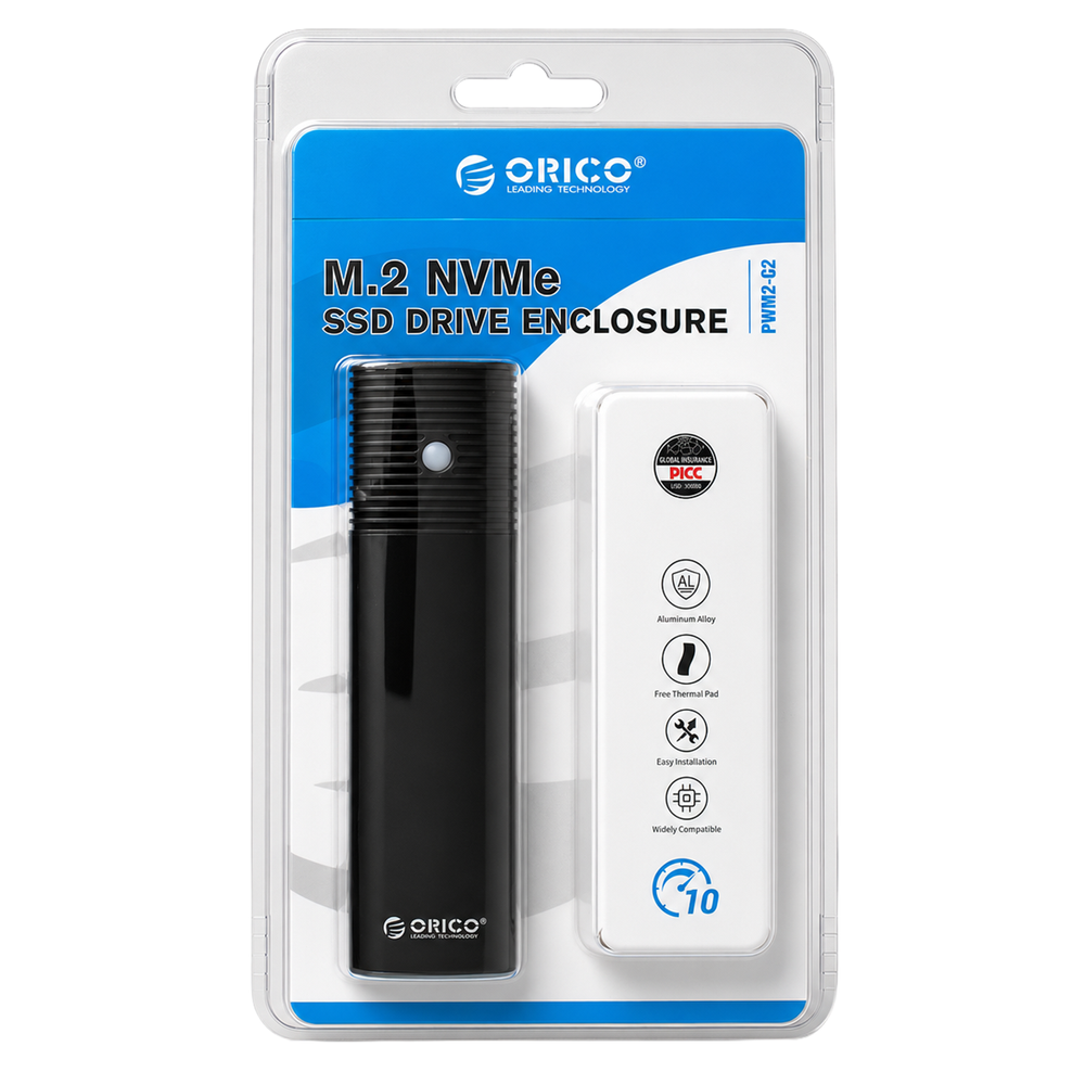 Внешний корпус Orico PWM2 для M.2 NGFF SATA SSD, черный