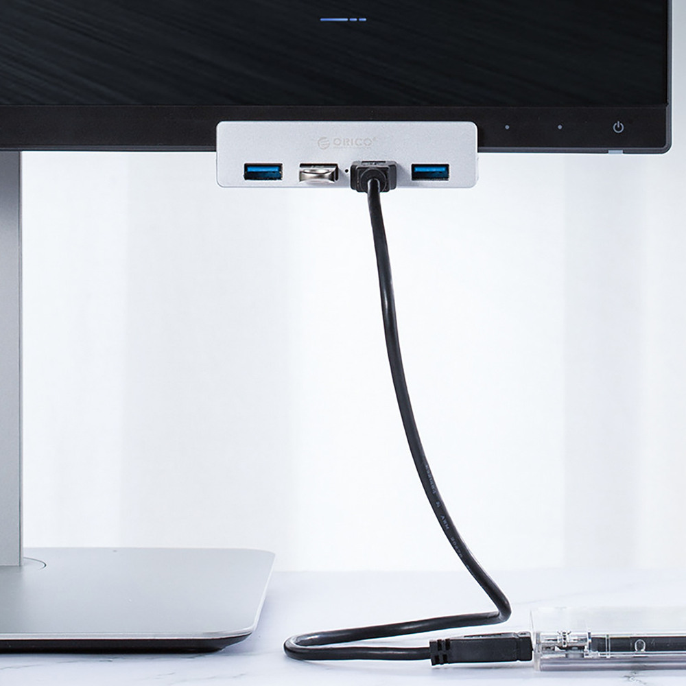Orico MH4PU USB-A 3.0 centrmezgls ar stiprinājumu, sudraba