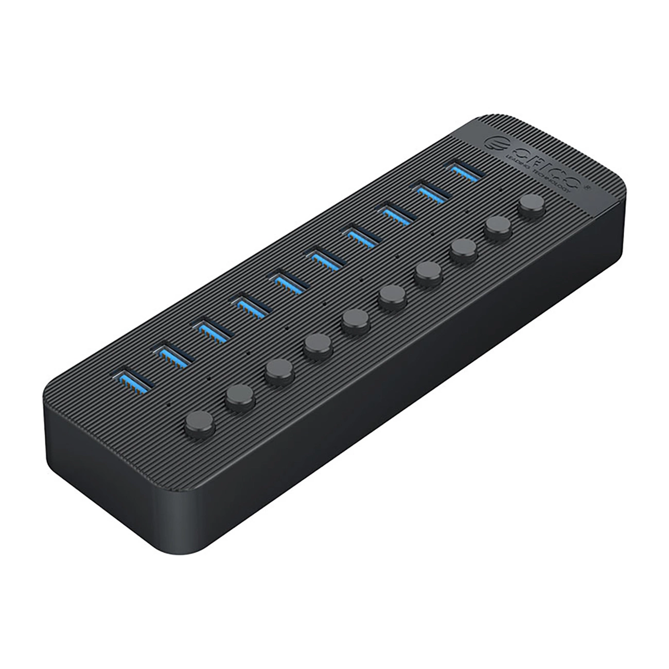 USB-хаб Orico CT2U3-10AB 10x USB-A 3.0 с выключателями, черный