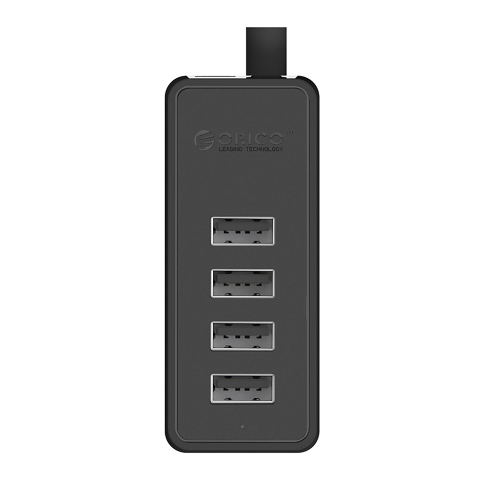 HUB 4-port USB-A 2.0 cable 1M - black