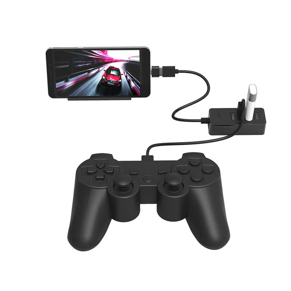 HUB 4-port USB-A 2.0 cable 1M - black